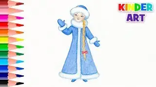 Как нарисовать Снегурочку | How to draw Snow Maiden