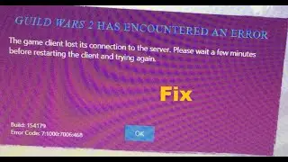 Guild wars 2 has encountered an error. The game client lost its connection to the server