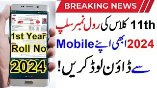 1st year roll no slips 2024 - roll number slips for 11th class 2024 - roll no slips 2024 1st year