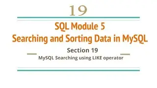 Section 19: MySQL - Searching data using LIKE operator