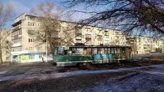 ДРУЖКОВСКИЙ ТРАМВАЙ. Очистка линии вагоном 71-605.