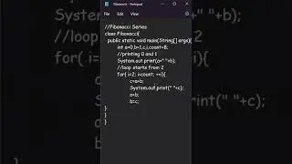 Fibonacci Series in #java using #commandprompt |Code in| #trending #tutorial #shorts