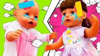 Learn good habits for kids & baby dolls. Kids learn how to share toys with friends. Learning video.