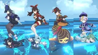 Genshin characters with Mualani's surfing animation | Part 2