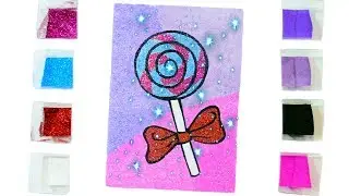 Glitter ЛЕДЕНЕЦ блёстками и цветным песком / Рисуем  / Учим цвета /  Раскраска для детей
