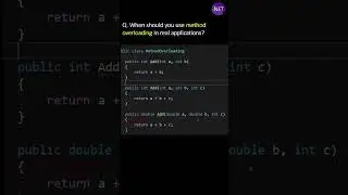 When should you use method overloading in real applications ?