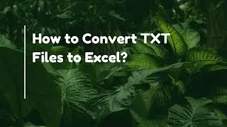 How to Convert TXT Files to Excel?