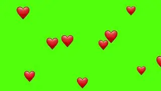 Floating Hearts Overlay - Green Screen [FREE USE]