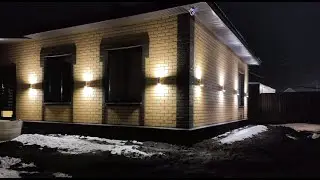 Фасадное освещение дома 💥 крутая ночная подсветка