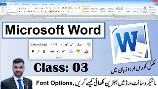 Microsoft Word font option | How to change font style | MS Word Urdu tutorials | Class: 03