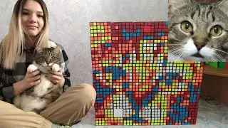 КАК СДЕЛАТЬ КАРТИНУ ИЗ КУБИКОВ РУБИКА | Собрала своего кота из кубиков Рубика || PIXEL