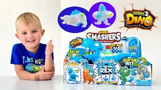 ZURU SMASHERS Ледниковый Динозавр Тираннозавр Рэкс 2021 Замёрзшие Мини Яйца Горилла и Медведь