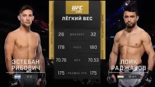 Лоик Раджабов vs Эстебан Рибович полный бой ufc.