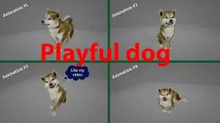 3D model of Playful dog | Animations of Playful dog (+SUB)