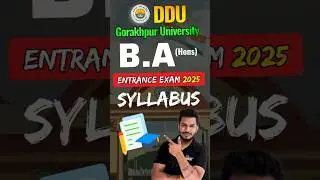 DDU Gorakhpur University B.A Hons Syllabus 2025 | ddu ba entrance syllabus 2025 | ddu ba entrance