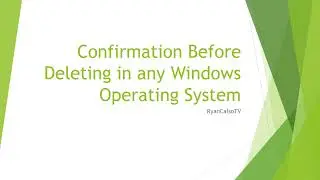 Confirmation Before Deleting Files in Windows 7,8,10 in Just 20 Seconds 100%!
