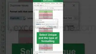 Highlight Unique Values in Excel 🤯 #excel #msexcel #shorts #myexcelonline