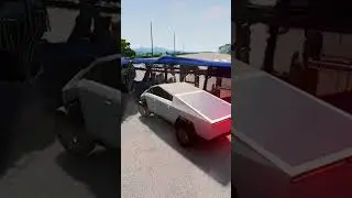Tesla CyberTruck vs Passenger Bus : Shocking Collision! 😳😳😳😳😱😱😱😱😱😱
