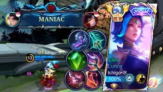 MANIAC! Perfect Play Lunox Insane Domination - Top 1 Global Lunox by Ichigo•水 - Mobile Legends