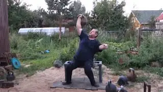 64 KG KETTLEBELL ONE HAND PRESS SEATED 9 REPS ЖИМ ГИРИ 64 КГ СИДЯ 9 РАЗ