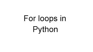 For loops part 1