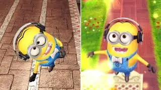 Minion Rush Banana Day - DJ Minion Runs with Banana Splitter at El Macho's Lair & Minion Park