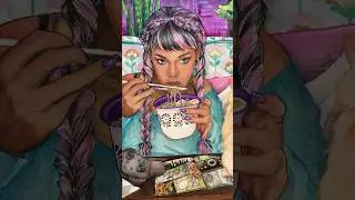 🍥🌃💕 2x3ft Watercolor painting process #shortsart