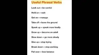 Useful English Phrasal Verbs