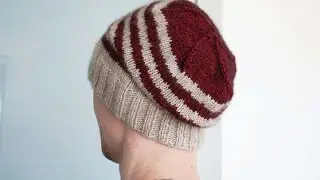 Мужская шапка спицами