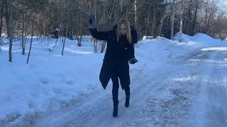 Slip fetish, slippery shoes, high heeled boots, leather boots, girl falls, girl in boots, shoes