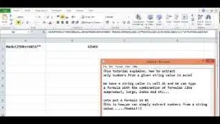 Extract numbers from string in excel, Extract number from cell value