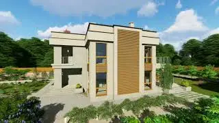 Современный дом с плоской эксплуатируемой кровлей