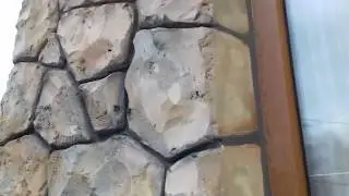Покраска откосов под камень