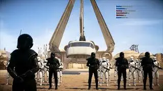Imperial 'TK' Troopers and Imperial Gunner meet the T-4a Shuttle - Star Wars Battlefront 2