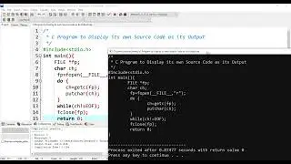 How to display its own source code as its output using C programming language 