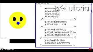 Draw Smiley Face  in Java Applet By #BKTutorial