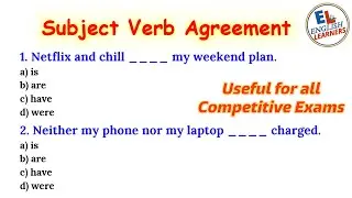 Subject Verb Agreement | 25 PracticeQuestions for all Competitive Exams | #ssc #subjectverbagreement