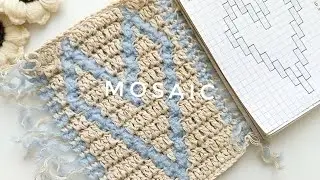 Мозаичное вязание крючком🤍 + учимся читать схемы🧶 Простая и красивая техника. Crochet mosaic with 💞
