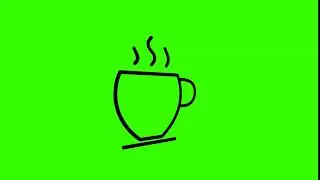 Animated Tea Icon on Green Screen