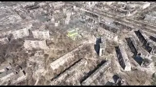 Разрушенный Мариуполь, снятый с дрона