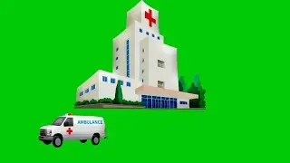 GREEN SCREEN hospital Ambulance animation effects with sound