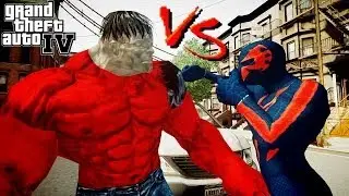 Spiderman 2099 vs Red Hulk - Great Battle - Grand Theft Auto IV