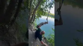Funny Rope Swing Fail Puts Dad In The Lake