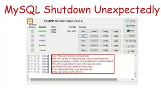 Error: Mysql shutdown unexpectedly xampp 2021