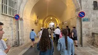 The Jerusalem flag march (Dance of Flags) reaches the Armenian Quarter in the Old City of Jerusalem