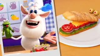 Booba ⭐ New ⭐ Monster burgers - Food Puzzle 🌭 Episodes collection 💚 Moolt Kids Toons Happy Bear