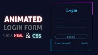Animated Login Form Using HTML & CSS | Login Form