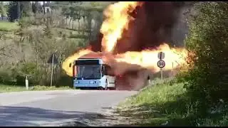 Возгорание электробуса.