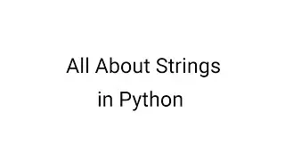 All about Strings