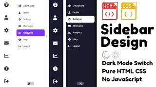 Sidebar Menu HTML CSS | Sidebar HTML CSS | Side Navbar Menu Using Pure CSS Without  JavaScript